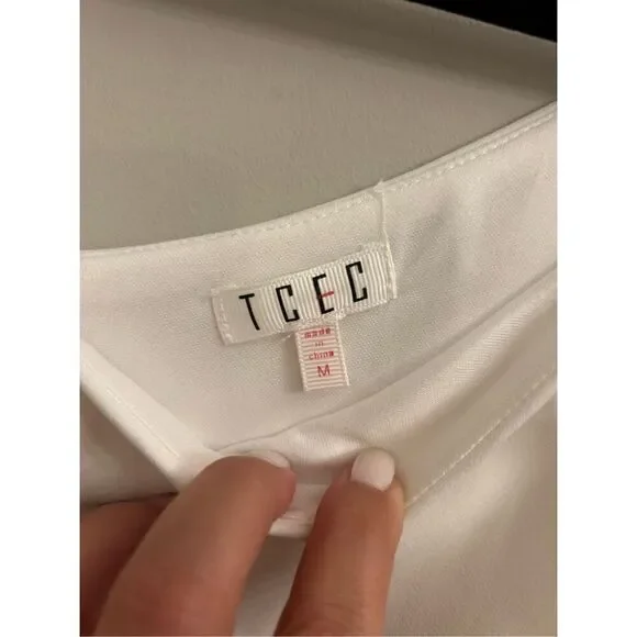 TCEC asymmetrical ruffle dress white M - Picture 3 of 6